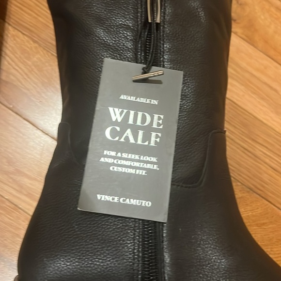 Vince Camuto Jorshie2 Wide Calf Tall Black Leather Boots Size 7M (EU 37.5) - Picture 4 of 15
